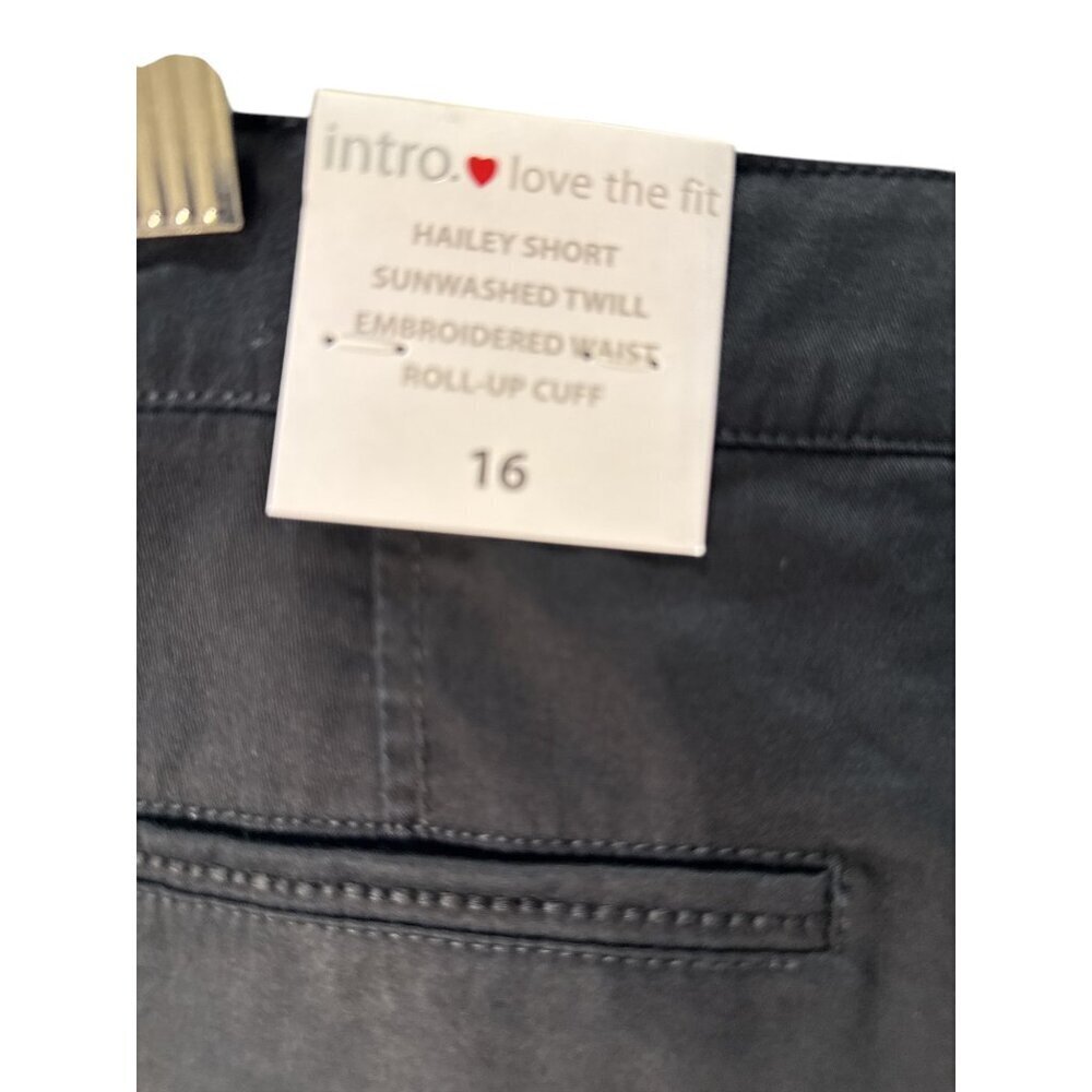 Intro Love the Fit Hailey Short Sun washed Twill Roll up Cuff,  Size 16 NWT - Picture 6 of 8